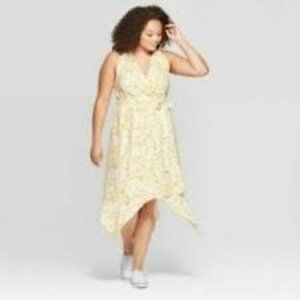 AVA VIV Floral Print Sleeveless V-Neck Wrap Dress